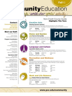 Community Education Class Schedule, Fall 2010