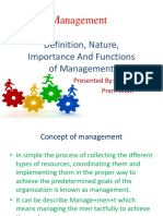 Management: Definition, Nature, Importance and Functions of Management