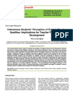 Vietnamese Students' Perception of English Teacher Qualities: Implications For Teacher Professional Development