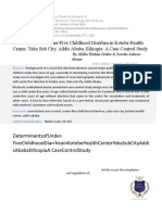 Determinants of Under-Five Childhood Diarrhea in Kotebe Health Center, Yeka Sub City, Addis Ababa, Ethiopia: A Case Control Study