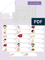 Parts of The Body Wordsearch Puzzle