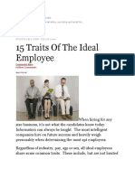 15 Traits of The Ideal Employee