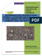 Mejoramiento Del Sistema de Agua Potable y Alcantarillado Sanitario de La Zona Urbana I Del Distrito de Nuevo Chimbote, Prov. Del Santa - Ancash