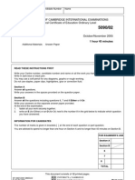 Biology: University of Cambridge International Examinations General Certificate of Education Ordinary Level