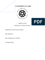 The American University in Cairo: ENGR 2112/229 Experiment 2: Tension Test Part 2