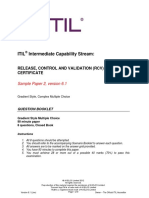 ITIL Intermediate Capability RCVSample2 QUESTION BOOKLET v6.1