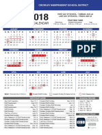 2017-18 Crowley Isd School Calendar - English