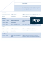 Ramadan Schedule 2010