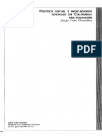 Gonzalez (2000) Política Social e Indicadores Sociales