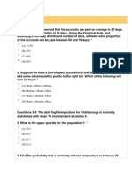 Intermediate Statistics Sample Test 1