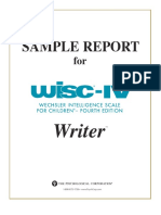 WISC-IV Interpretive Report (Sample)