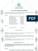 Orani Bataan 20110627 Ordinance Implementing The Speed Limit of Motor Vehicles To 40kph Within Orane Bataan Except Along Gov. Pablo Roman Highway