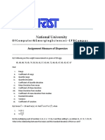 Assignment Measure of Dispersion