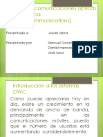 Sistema de Comunicaciones Ópticas OWC (Óptica