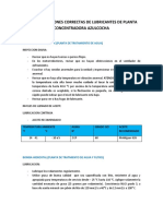 Uso y Aplicaciones Correctas de Lubricantes de Planta Concentradora Azulcocha