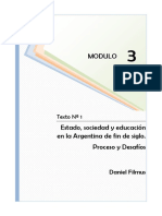 Estado Sociedad y Educacion en La Argentina