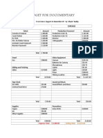 Budget For Documentary 17