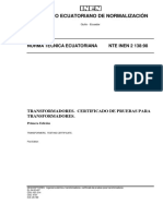 2138-1998 Transformadores. Certificado de Pruebas para Transformadores