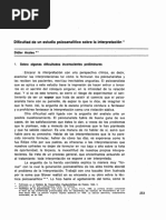 Didier Anzieu - Dificultad de Un Estudio Psicoanalítico Sobre La Interpretación