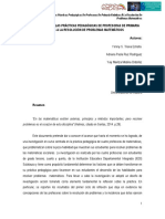 Reflexiones Sobre Las Prácticas Pedagógicas de Profesoras de Primaria Relativas A La Resolución de Problemas Matemáticos (Universidad de La Sabana)