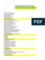 Holiday Inn Preliminary Activity List Schedule: 2.1. GENERAL