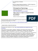 Philosophical Psychology: To Cite This Article: Joachim Horvath (2010) : How (Not) To React To Experimental Philosophy