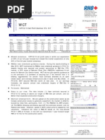 WCT Berhad: 1HFY12/10 Net Profit Declines 15% YoY - 20/08/2010