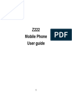 Z222 Mobile Phone User Guide