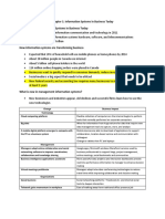 Chapter 1: Information Systems in Business Today 1.1 The Role On Information Systems in Business Today