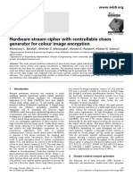 Hardware Stream Cipher With Controllable Chaos Generator For Colour Image Encryption