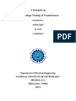 A Synopsis On High Voltage Testing of Transformers: Adnan Iqbal M. Tech (T16EE015)