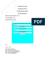 Network Security Assignment No 4 RSA Implementation Group Members