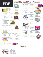 Vocabulary Monthly Test