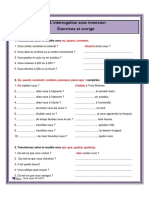 L'interrogation Avec Inversion Exercices Et Corrigé PDF