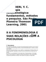 Texto A Fenomenologia e Suas Relações Com A Psicologia