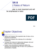 Risk and Rates of Return: This Chapter Is Most Important and Will Be Emphasized in Tests