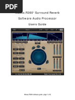 Waves R360° Surround Reverb Software Audio Processor Users Guide