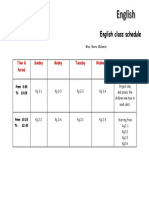 English Class Schedule