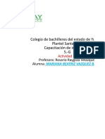 Colegio de Bachilleres Del Estado de Yucatán Plantel Santa Rosa Capacitación de Informática 5.-G