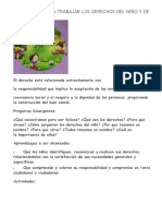 Actividades para Trabajar Los Derechos Del Niño y de La Niña