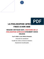 Abbé Mbabula - La Philosofie Africaine Face A Son Age PDF