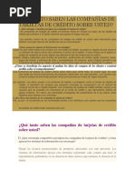 Qué Tanto Saben Las Compañías de Tarjetas de Crédito Sobre Usted