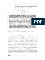 Assessing Academic Self-Regulated Learning Among Filipino College Students: The Factor Structure and Item Fit