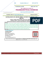 Estimation of Crude Fibre Content in Spices and Fruits