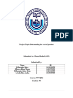 Project Topic: Determining The Cost of Product