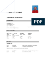 Curriculum Vitae: Khairul Azlan Bin Mohd Nor