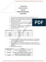 Chapter Notes Subject: Chemistry Class: XI Chapter: Thermodynamics Top Concepts