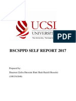 BSCSPPD Self Report 2017: Prepared By: Shazreen Zafira Husseini Binti Shah Hazidi Husseini (1001541846)