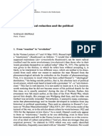 Phenomenological Reduction and The Political: Depraz