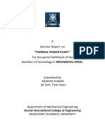 A Seminar Report On: "Thermal Power Plant "